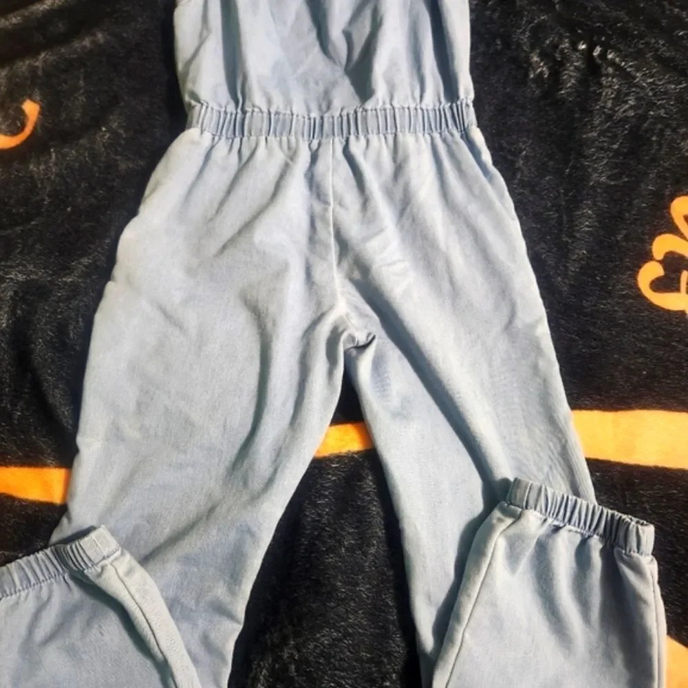 Girl's 5 Years Yellow Blue Lot od 3 Pieces  2 Dresses & Overall